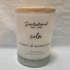NWOT Scentsational CALM Scented Candle Coconut and Beeswax Blend 11 oz